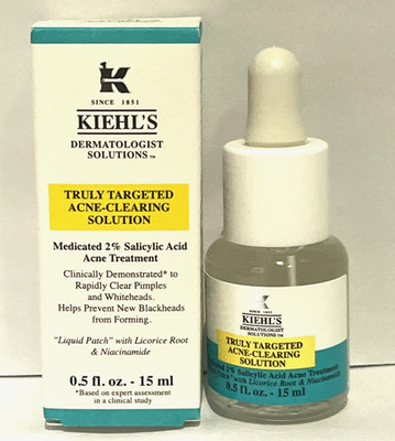 Kiehl's Dermatologist Solutions Truly Targeted Acne Clearing Solution 0.5 oz New