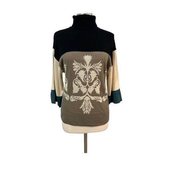 HOSS INTROPIA Turtleneck Sweater Wool Blend Small Pullover - Image 2 of 4