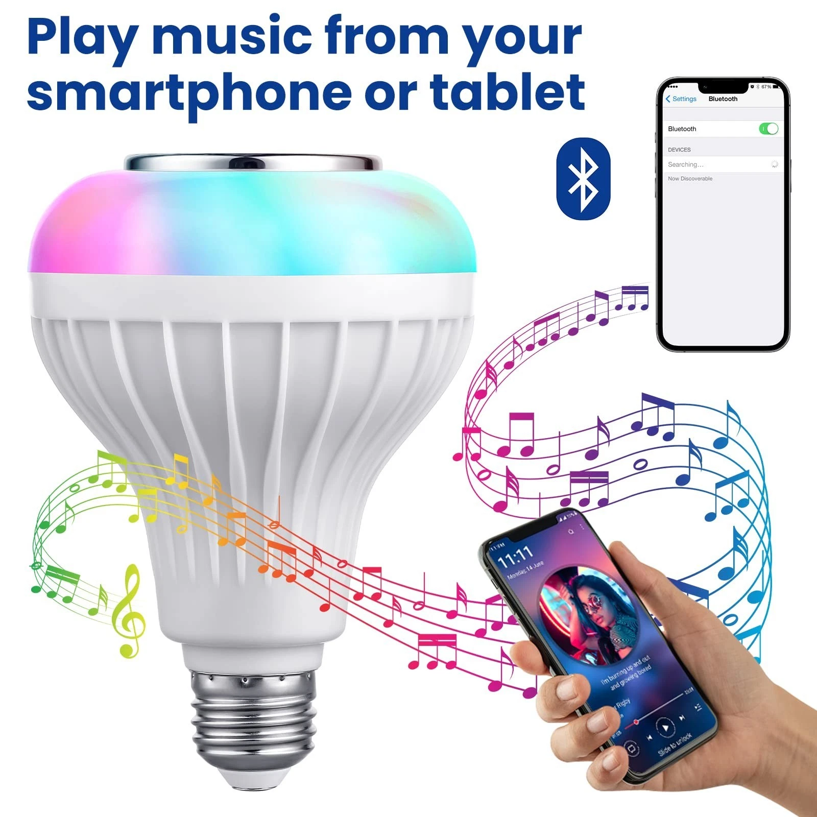 JETENCN LED Light Bulb Speaker - Thumbnail 3