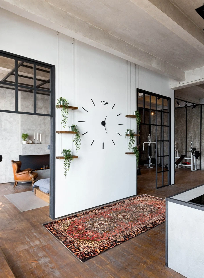 Vintage Geometric Area Rug 4'9" x 9'5" Traditional Hand-Knotted Wool Carpet - Image 2 of 4