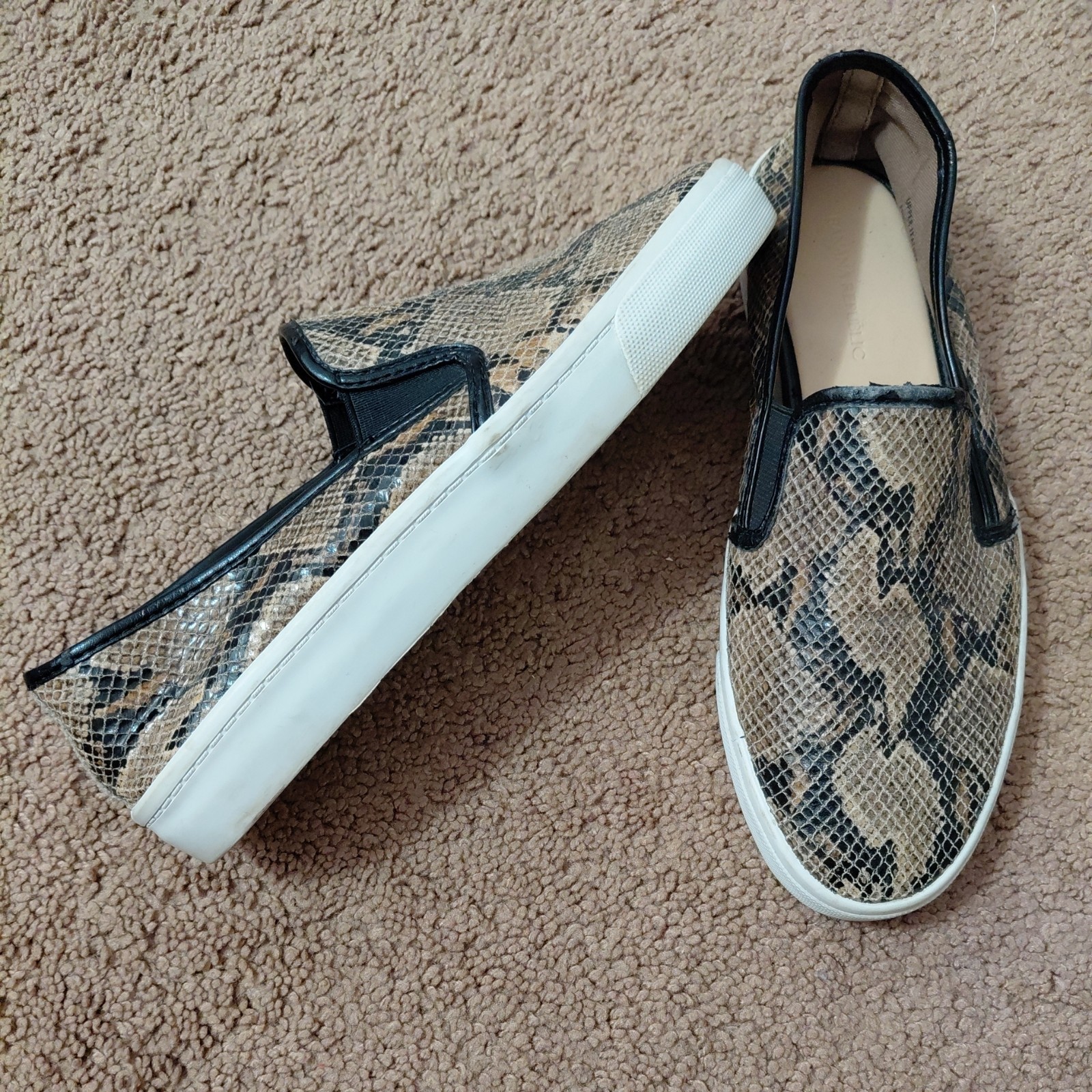 Banana Republic Snakeskin Python Print Leather Sl… - image 1