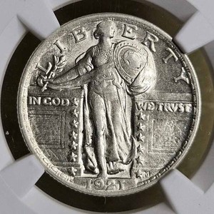 1921-P Standing Liberty Silver Quarter AU Extremely Fine Key Date Silver Nice!