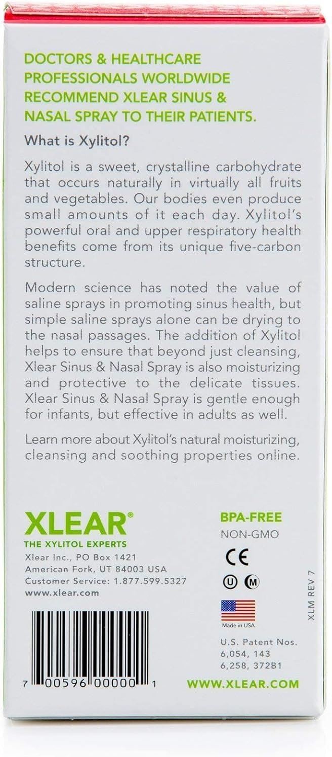 Spray nasal salin au xylitol Xlear 45 ml pour le soin et l'hydratation des sinus - 3