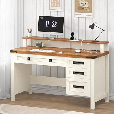 Farmhouse Executive Desk with Ders, 47'' puter Desk with