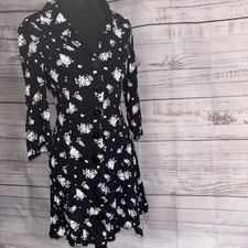 Mango black and white 3/4 sleeve Day dress Mini Size 4