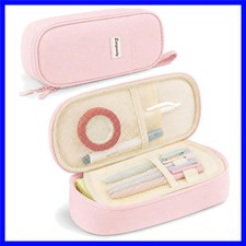 Large Pink Pencil Case - Stylish Water-Resistant Organizer for School & Office