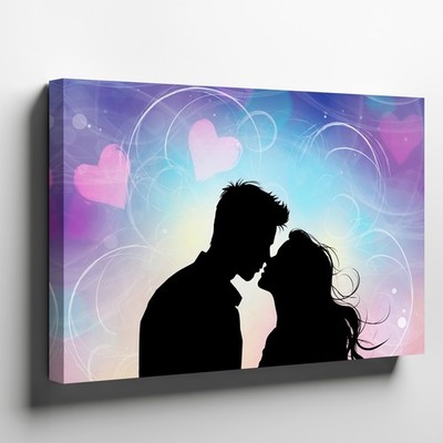 Wall Art Create A Romantic Illustration Featuring Two Silhouettes Of A Couple