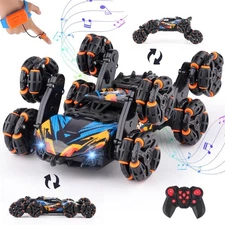 Gesture Sensing 8 Wheel RC Stunt Car, 360° Flips Hand Controlled Toy for Kids