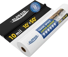 ALORAIR Crawl Space Vapor Barrier 10 mil 10'x50', Drop Cloth Coverage 500sq.ft