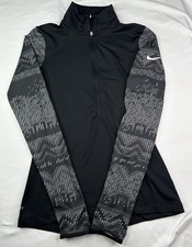 Nike Dri Fit Zip Up Jacket Black Women's Size S Running Activewear Full Zip