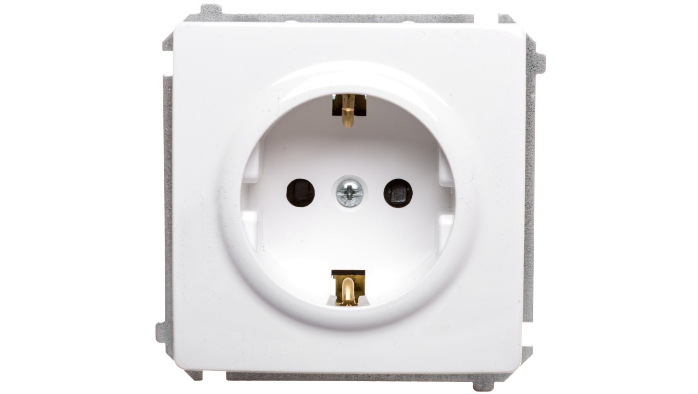 Schuko single socket z/u 16A IP20 Simon basic BMGSZ1Z.01/11