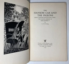 Golden Cockerel Press — Hansom Cab & Pigeons (1936) w/ Ravilious Woodcuts