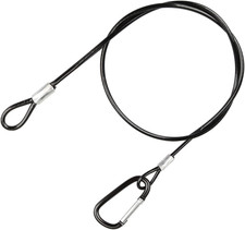20 Pack 20" Black Safety Security Cable for DJ Stage Lighting Par Light, Stainle