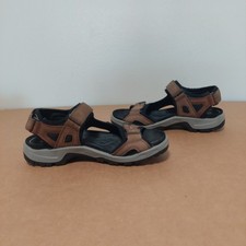 ECCO Yucatan Receptor Men's Brown Black Leather Sport Sandals SIZE 9.5 EU 43