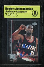 BAS 1997-98 Upper Deck Isaiah Rider #103 Authentic Auto 3c7
