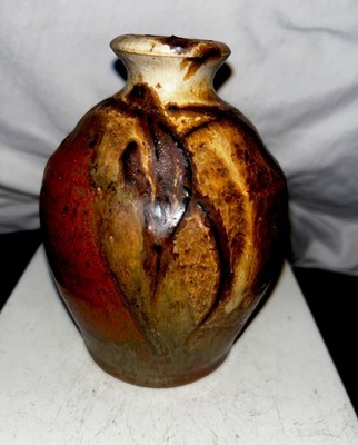 Signed Contemporary Pottery Handcrafted Glazed Vase