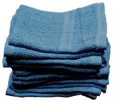 12x12 Blue 100 Cotton Washcloth Rags Multi Purpose Reusable Cleaning Cloths