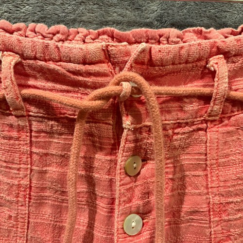 Sundance Coral Textured Ankle Pants Size Small Tie Waist Button Fly Boho - Picture 4 of 12