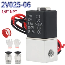 1PCS 1/8" Fast Response Electric Solenoid Valve Air Water DC 12V Normally Closed