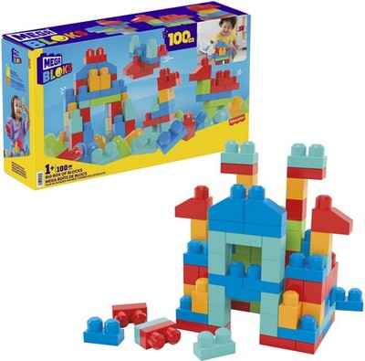 MEGA BLOKS - Big Box of Blocks, 100 Piece Toddler Buiding Toy Set [New Toy] Br