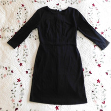 Old Navy Black 3/4 Sleeve Fitted Sheath Knit Dress Size XS Back Zipper