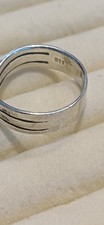 Sterling Silver 925 Wavey Design Band Ring Size Q/R Men Or Women Jewellery