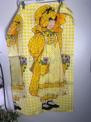 Vintage Holly Hobbie Yellow Fabric Panel Sewing Crafts