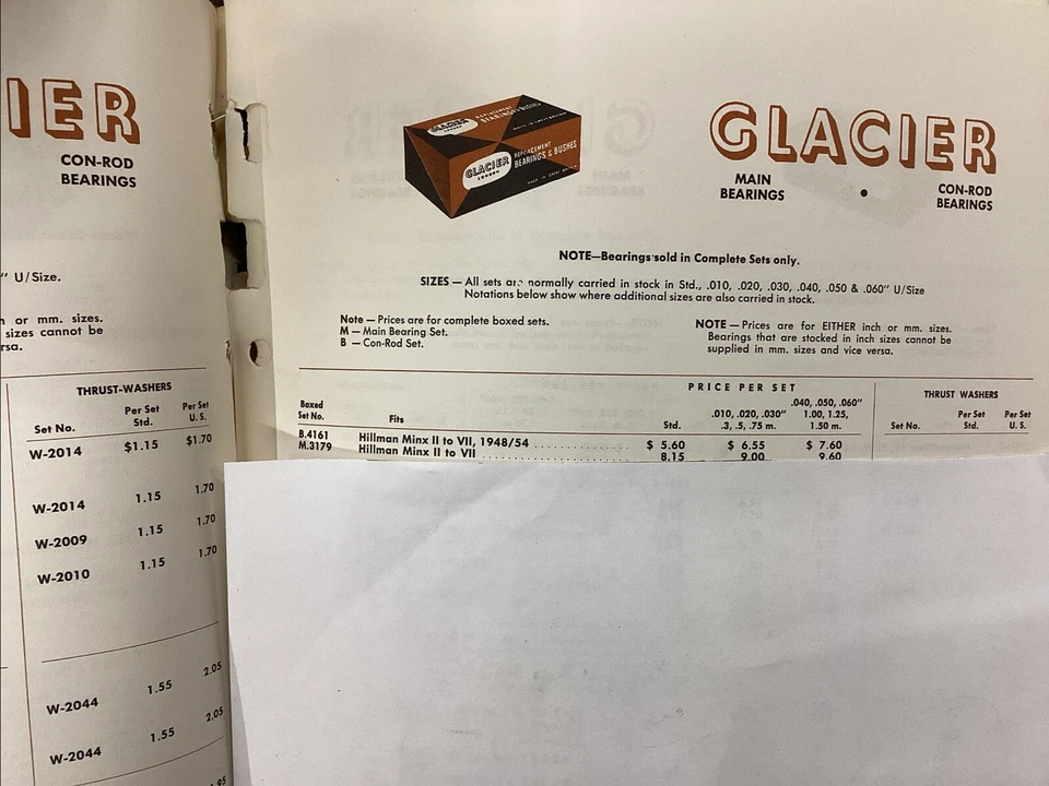 Основной подшипник ледника Hillman Minx 10 14 MK II - VII 1949on новый из старых запасов стандартный. - Изображение 4 из 4