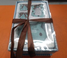               4 Piece Baby Boy Gift Set w Piggy Bank, First Curl, Tooth  Photo