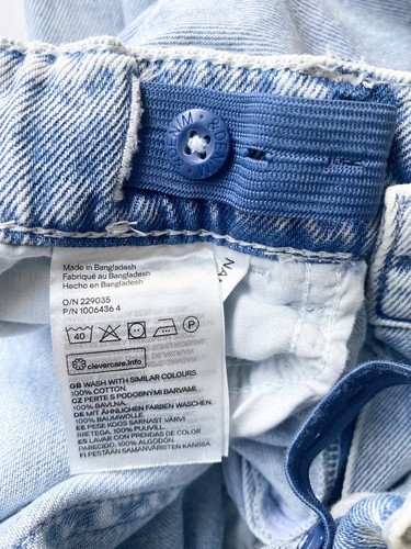 H&M Blue Cotton Denim Jogger Pant Girls Size 18 Adjustable Waist - Picture 3 of 3