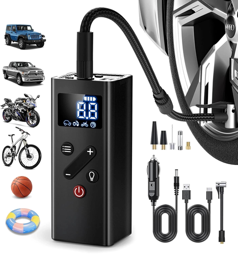 Pocket Air Car Tire Inflator Portable Air Compressor by Bullseye Pro, Rechargea - Picture 2 of 5