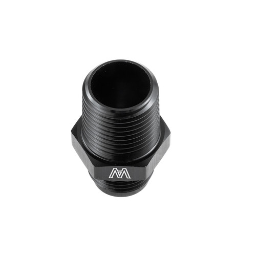 -16AN To 3/4" NPT Adapter Fitting - Black AN Flare To Pipe Thread Connector By Fasster