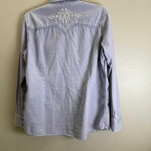 Ariat Real Shirt Womens Size Large Western Snap Long Sleeve Embroidered Cowgirl - Picture 9 of 11