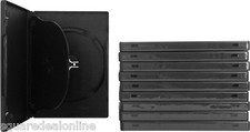 10 Black Triple 3 DVD 3DVD Disc Cases Boxes SLIM 14mm Hinged Tray DV3R14BKWT