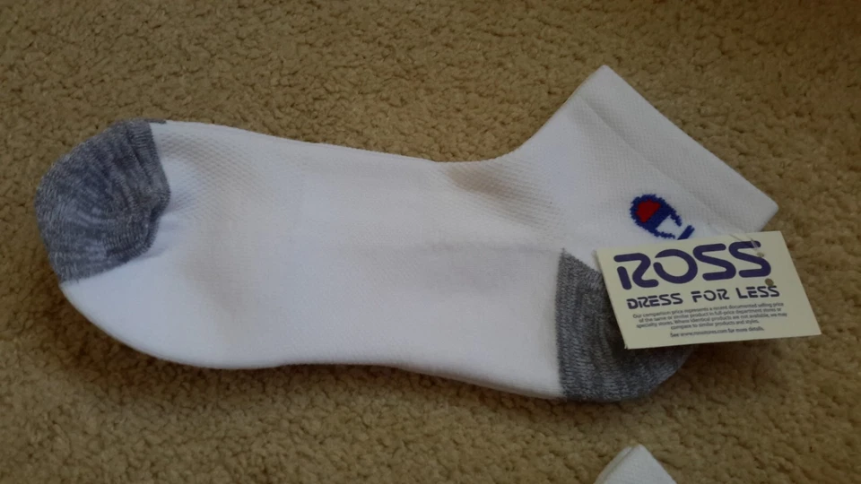 Champion 2 pares de calcetines tobilleros blancos para hombre nuevos con etiquetas Foto 2 de 4