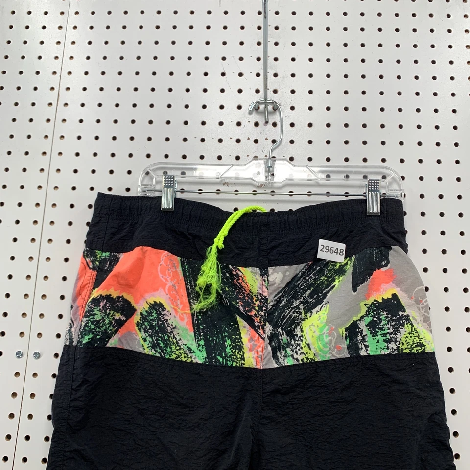 Bañador Pantalones Cortos Vintage Años 90 Ocean Pacific Niños XL Talla 18 Negro Neón 33x7 Foto 2 de 4