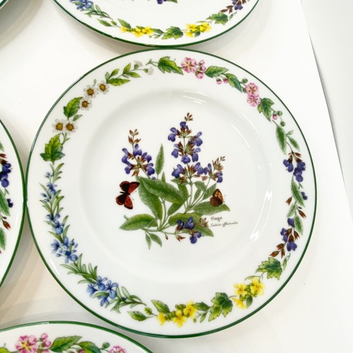 Royal Worcester Kräuter Salat Dessert Teller grüner Rand 5er Set Vintage Versand lesen - Bild 4 von 13