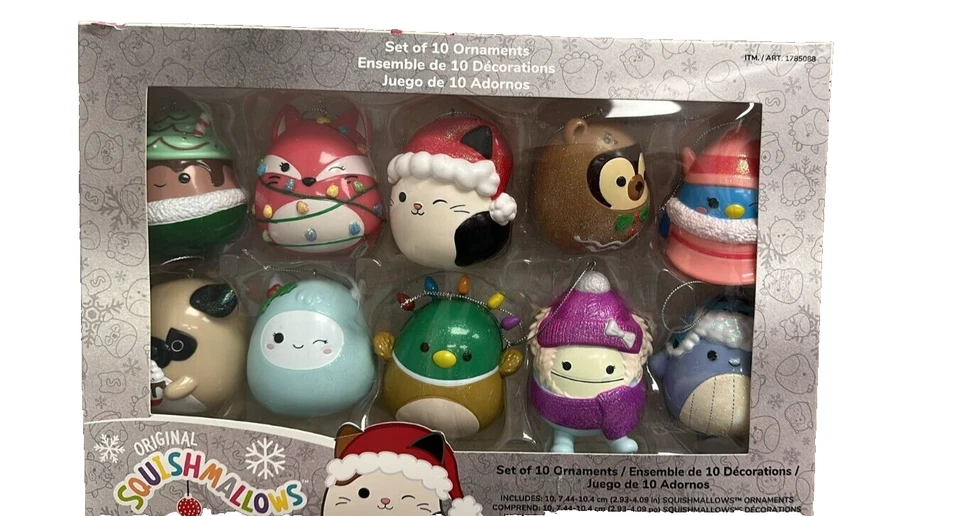 Original Squishmallows Christmas Tree Set of 10 Ornaments by Kurt Adler new
