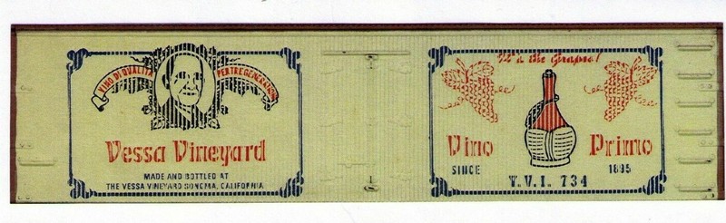 HO scale Vessa Vineyard boxcar, pair of printed reefer sides