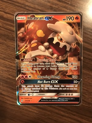 NM Pokemon HEATRAN GX Card UNIFIED MINDS Set 25//236 SM Sun and Moon Ultra Rare