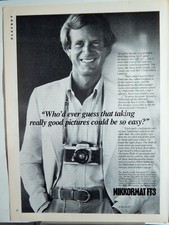 NIKON NIKKORMAT FT3 SLR CAMERA ORIG. VTG 1977 PHOTO AD,