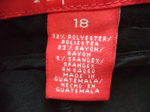 Women's Black A Line Stretch Pants. Size 18. 72% Polyester/ 23% Rayon/ 5% Spande - Picture 8 of 10