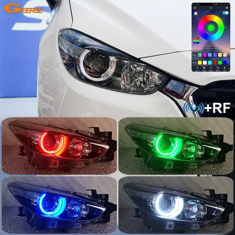 For Mazda 3 Mazda3 Axela BM BN Bluetooth APP Multi Color RGB LED Angel Eyes Kit - Изображение 2 из 4