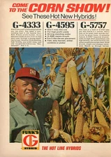 1969 Print Ad of Funk's G Hybrid Corn Seed come to the corn show