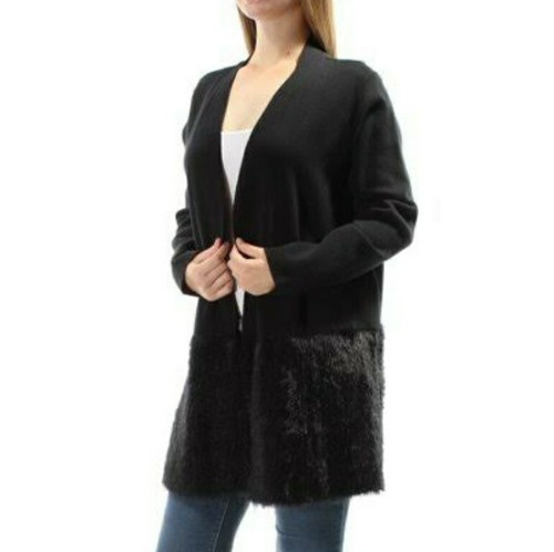 Alfani Cardigan Sweater M Black Open 