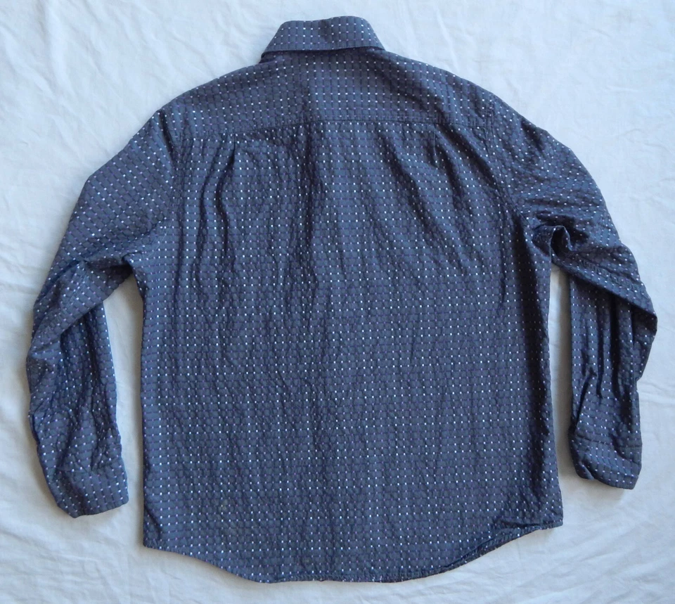 Camisa gris púrpura lunares manga larga abotonada - Grande para hombre Tasso Elba Foto 3 de 4