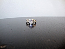 VINTAGE 1980s SOLITAIRE OVAL CZ SPLIT STERLING SILVER STAMP 925 RING SZ 7