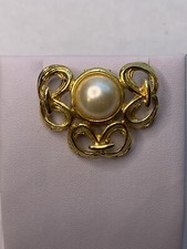 vintage shoe clip simulated pearl added extras NYC gold tone B3