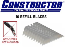 Constructor 10 Replacement Blades Heavy Duty for Utility Knife / Box Cutter 