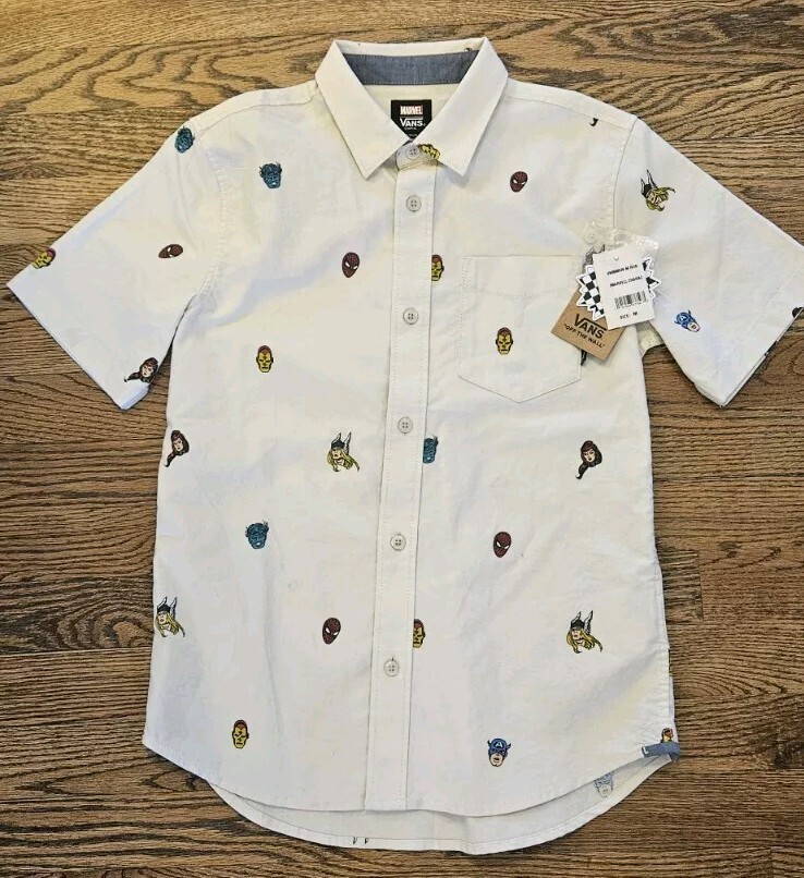 Vans x Marvel Houser Super Hero Button Up Short Sleeve Boys Medium